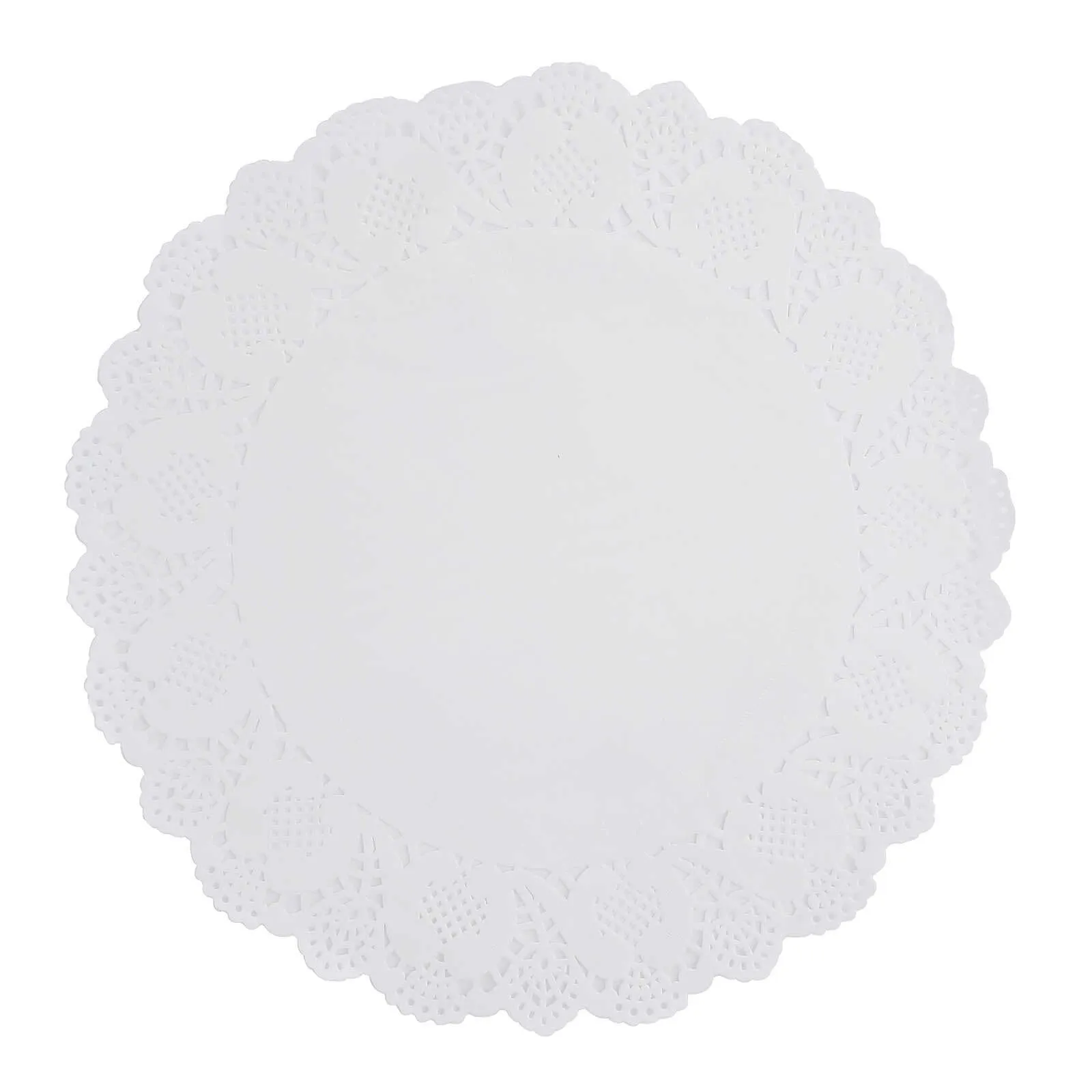 100 Pcs 12" Round White Lace Paper Doilies, Food Grade Paper Placemats