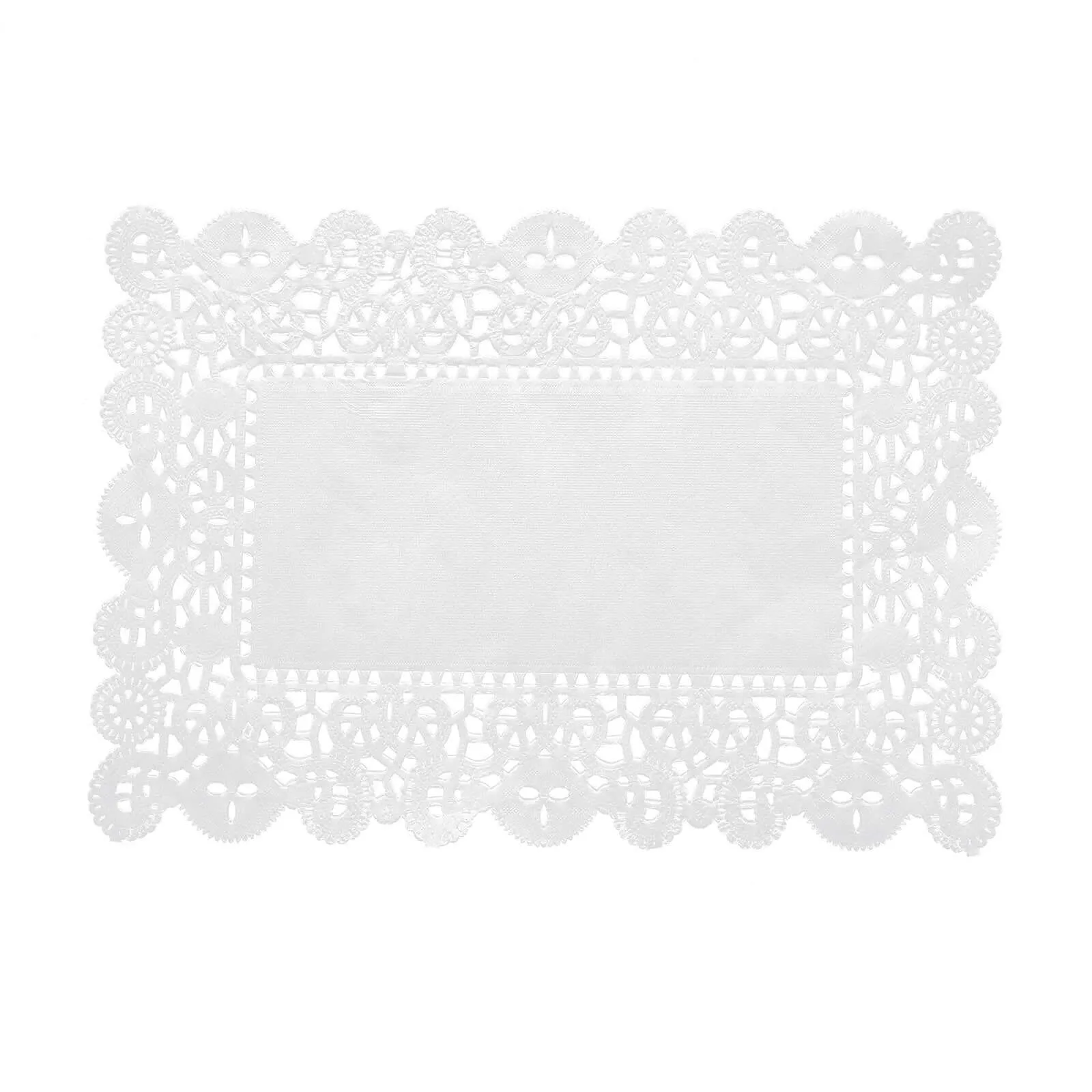 100 Pcs White Food Grade Paper Placemats, Rectangle Lace Paper Doilies 7"x10"