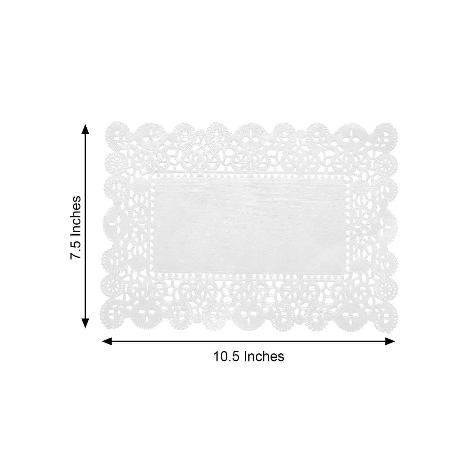 100 Pcs White Food Grade Paper Placemats, Rectangle Lace Paper Doilies 7"x10"