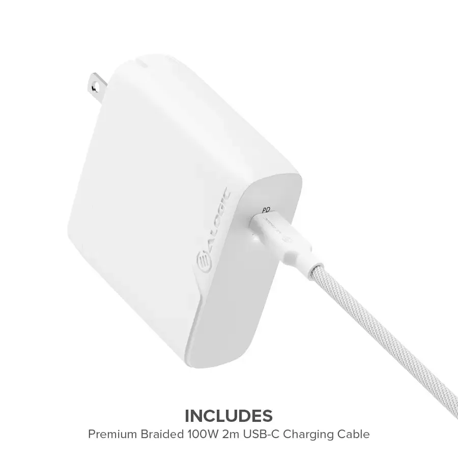 100W Rapid Power GaN Charger - Includes 2m 100W USB-C Charging Cable