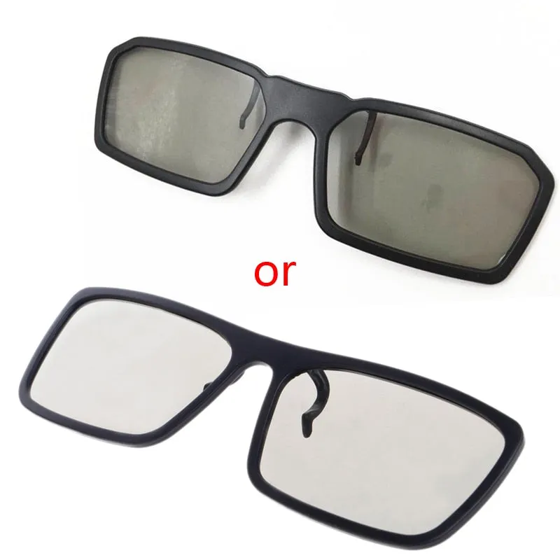 2 PCS Clip-On Type Circular Passive Polarized 3D Glasses For TV/Real 3D Cinema