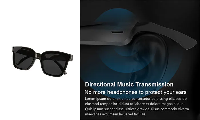 A3 Smart Wireless Bluetooth Music Glasses