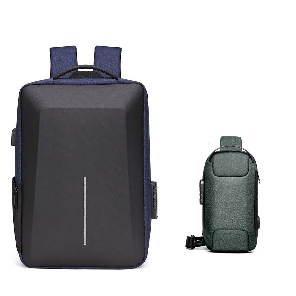 Anti Theft Business Laptop Backpack with Shoulder Bag