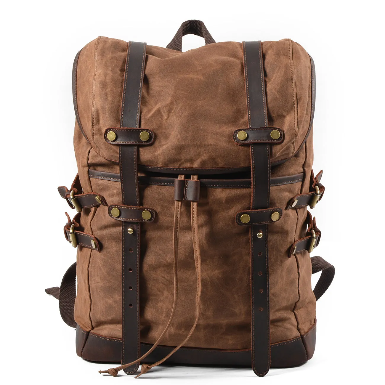 Arxus Waxed Canvas Backpack Waterproof 15.6 Inch Laptop Casual School College Bags Travel Rucksack