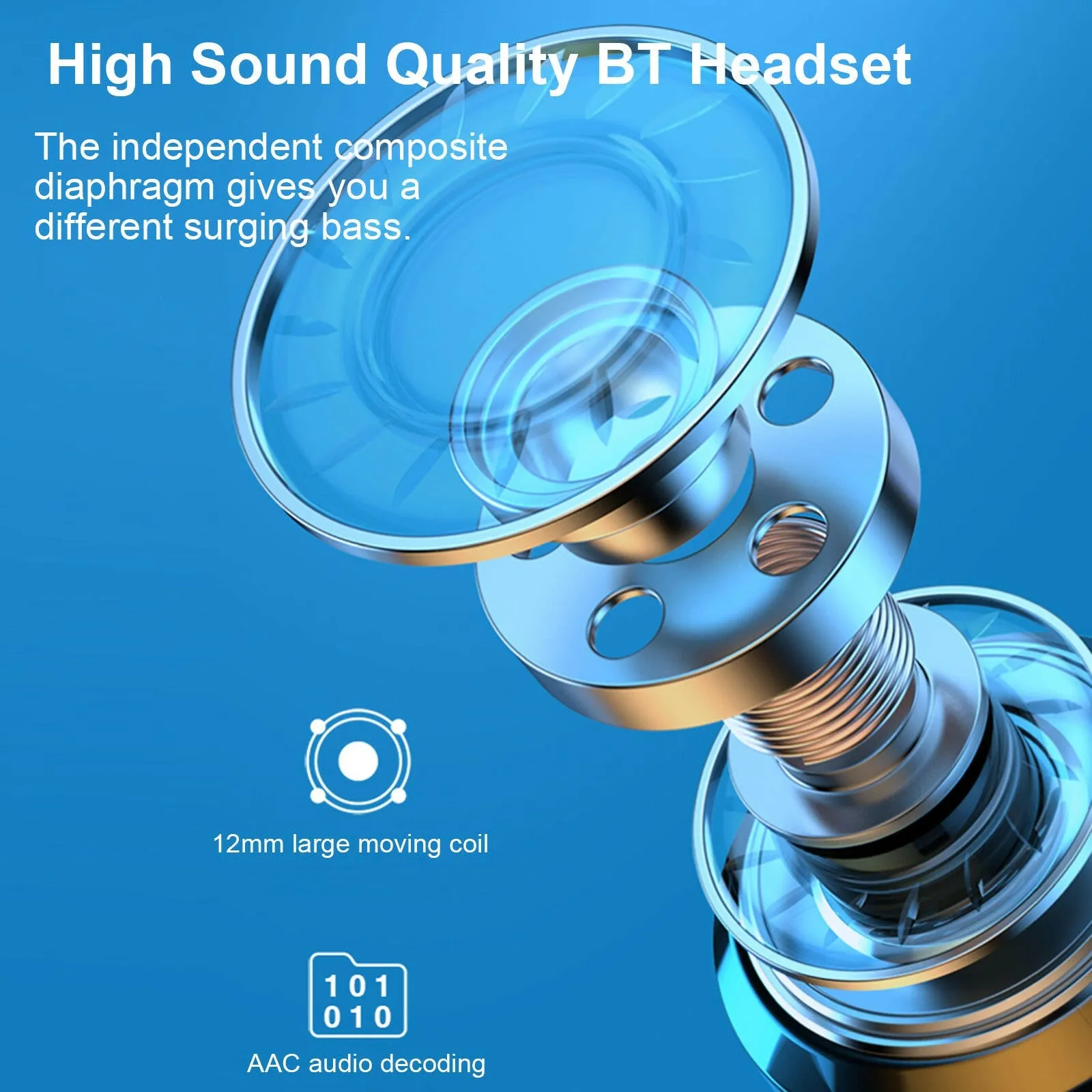 Hanging-ear BT5.2 Headset 180° Rotating Wireless Single Ear Headphone with Mic Handsfree Painless Wearing Sport Earphone