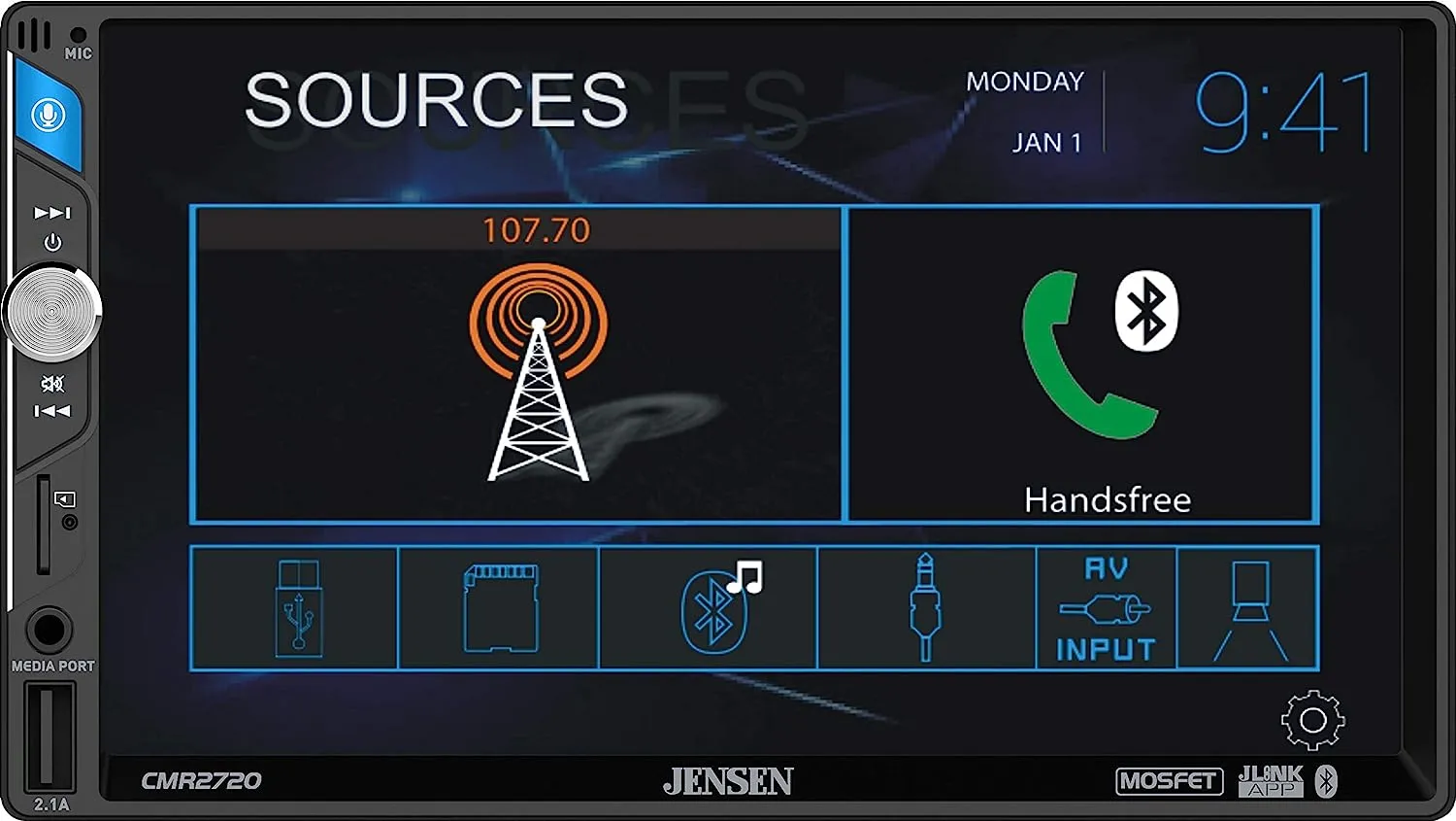 Jensen CMR2720 7" Digital Media Receiver with Built-In Bluetooth