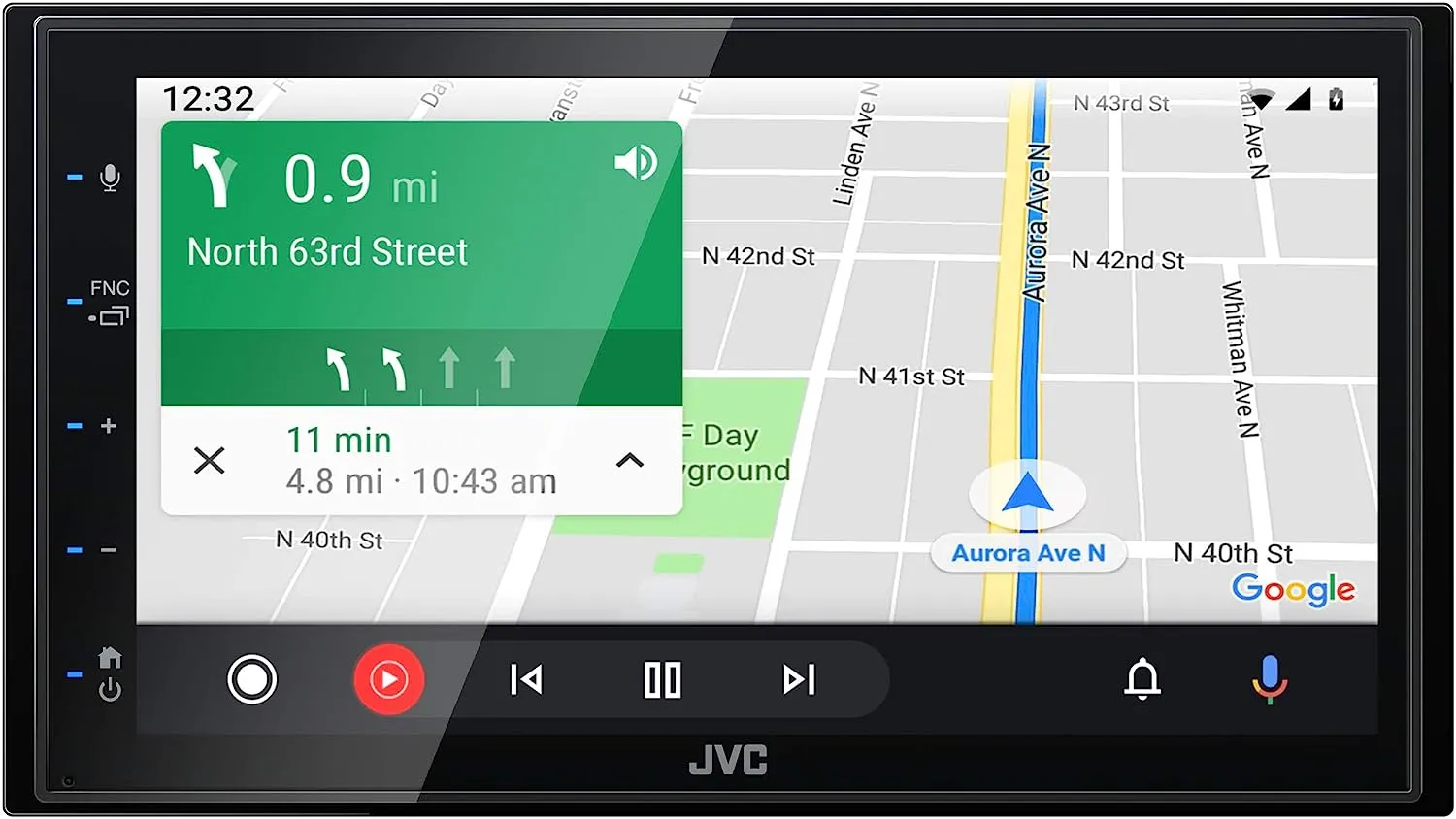 JVC KW-M560BT Apple CarPlay Android Auto Multimedia Player with 6.8" Capacitive Touchscreen