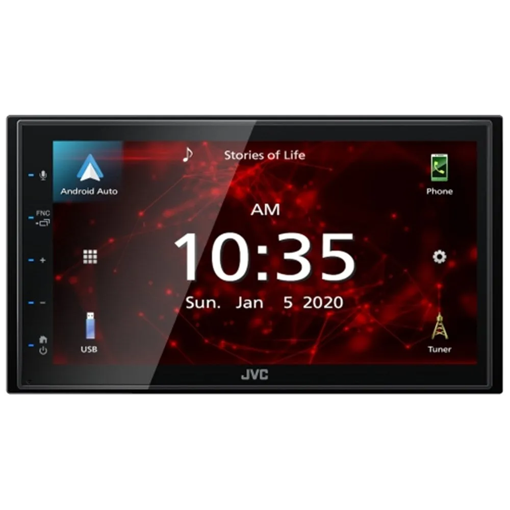 JVC KW-M590BT Mechless Multimedia Head Unit with Apple CarPlay and Android Auto and 6.8" Capacitive Touch Screen