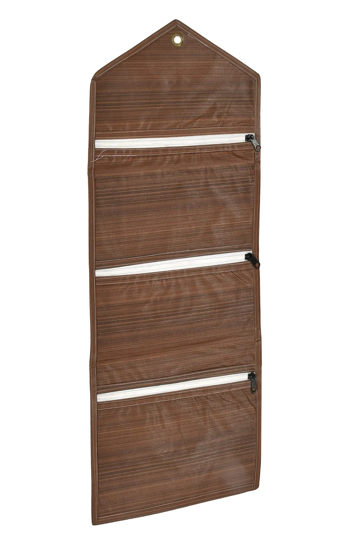 Kuber Industries Wooden Design 3 Pockets Wall Hanging Storage Organizer, Magazine/Letter Holder, Stationary Organizer- Pack of 2 (Brown)-HS43KUBMART25736