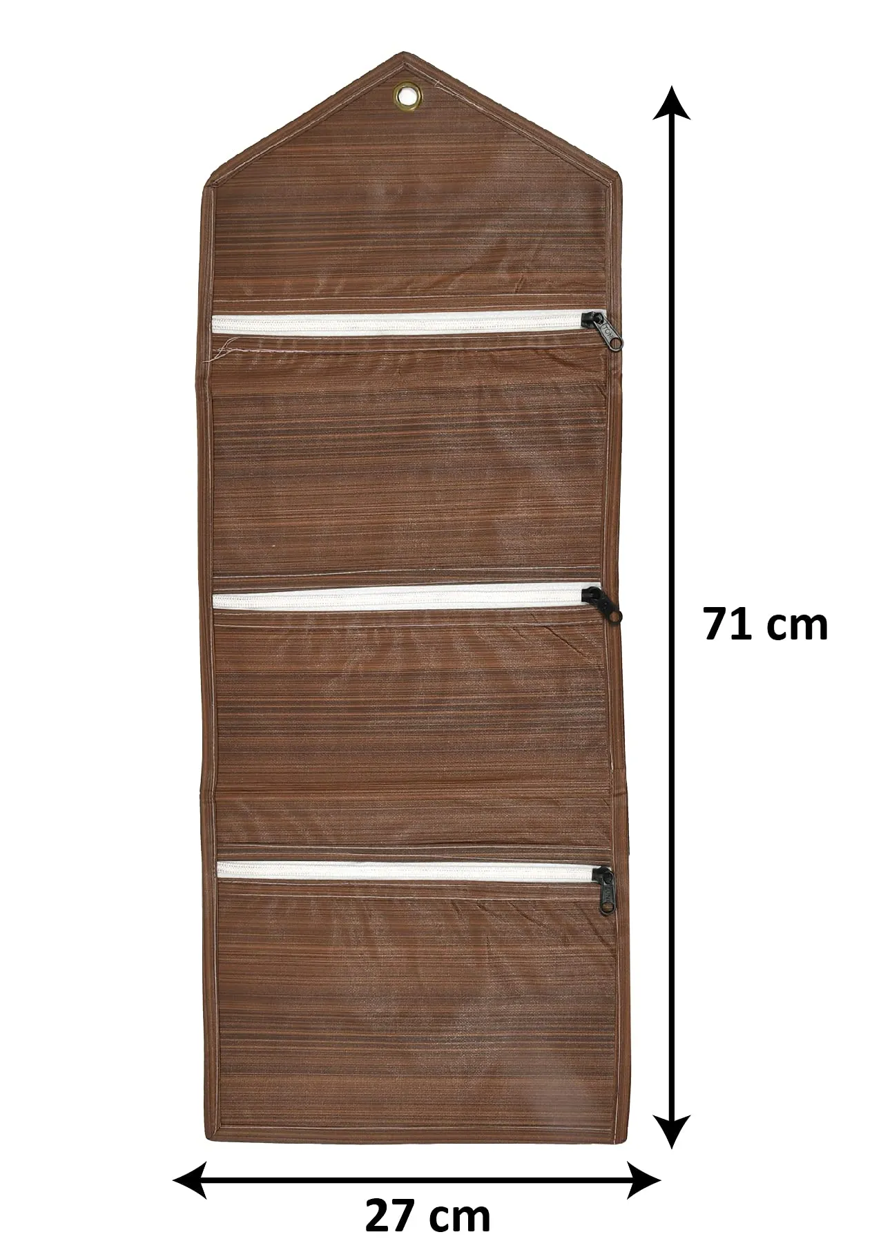 Kuber Industries Wooden Design 3 Pockets Wall Hanging Storage Organizer, Magazine/Letter Holder, Stationary Organizer- Pack of 2 (Brown)-HS43KUBMART25736