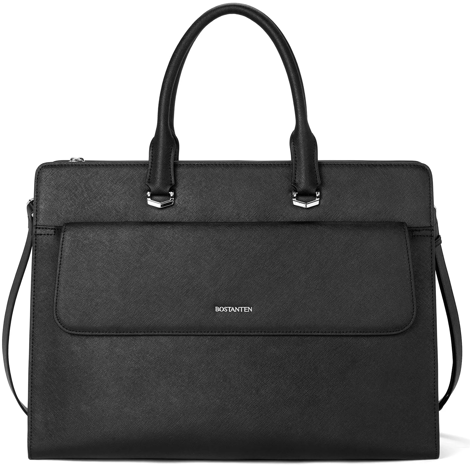 Mizuki Black Leather Briefcase Women's - Messenger Bags