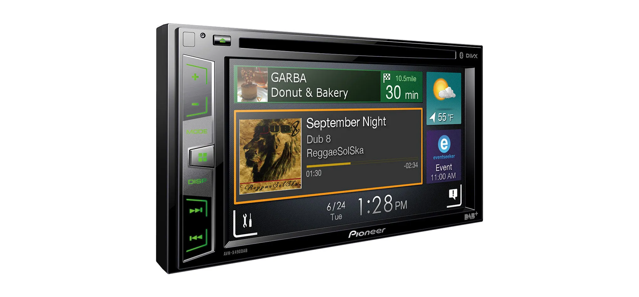 Multimedija automobiliui Pioneer AVH-X490DAB, USB, DAB , BLUETOOTH, 2-DIN