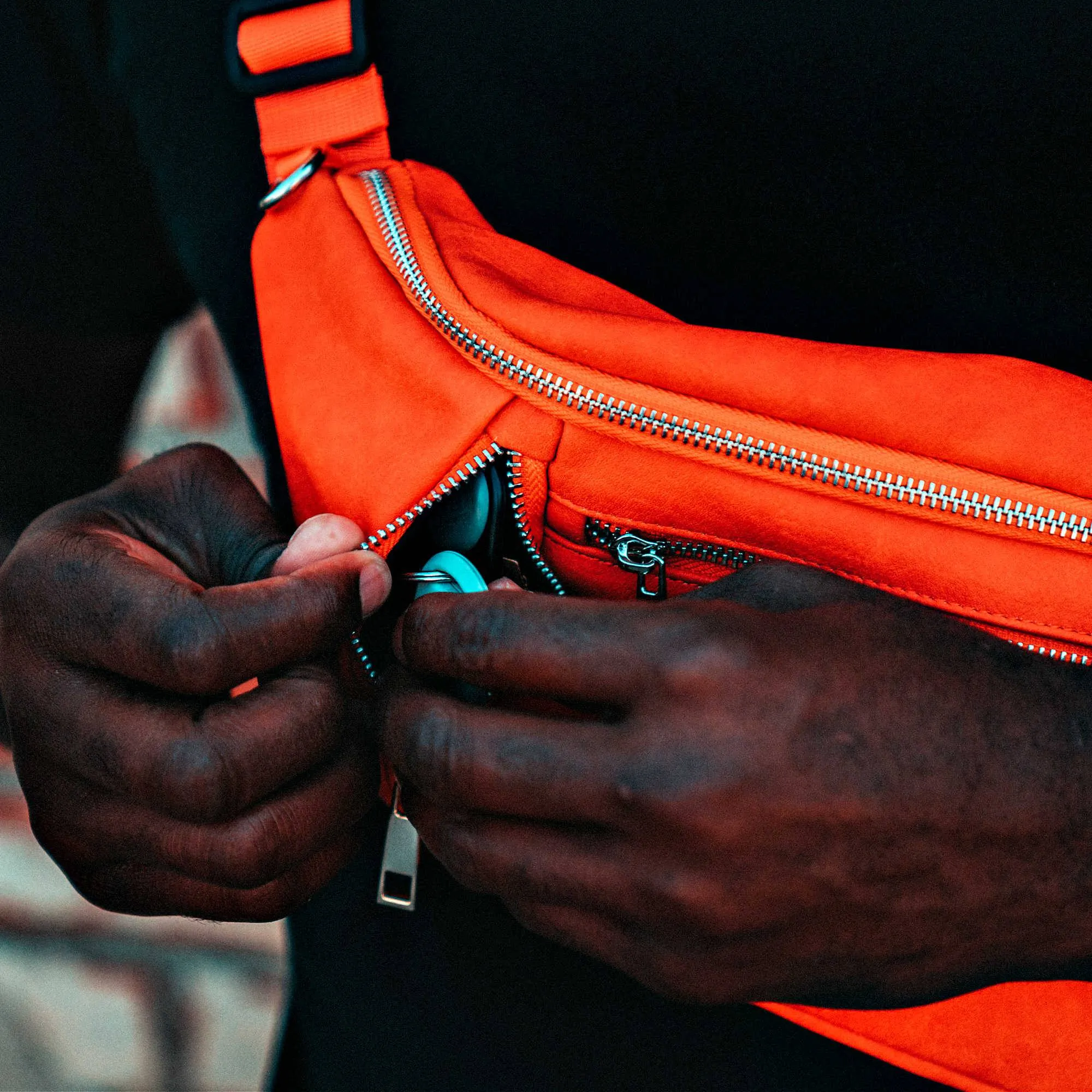 Orange Cross Sling Bag