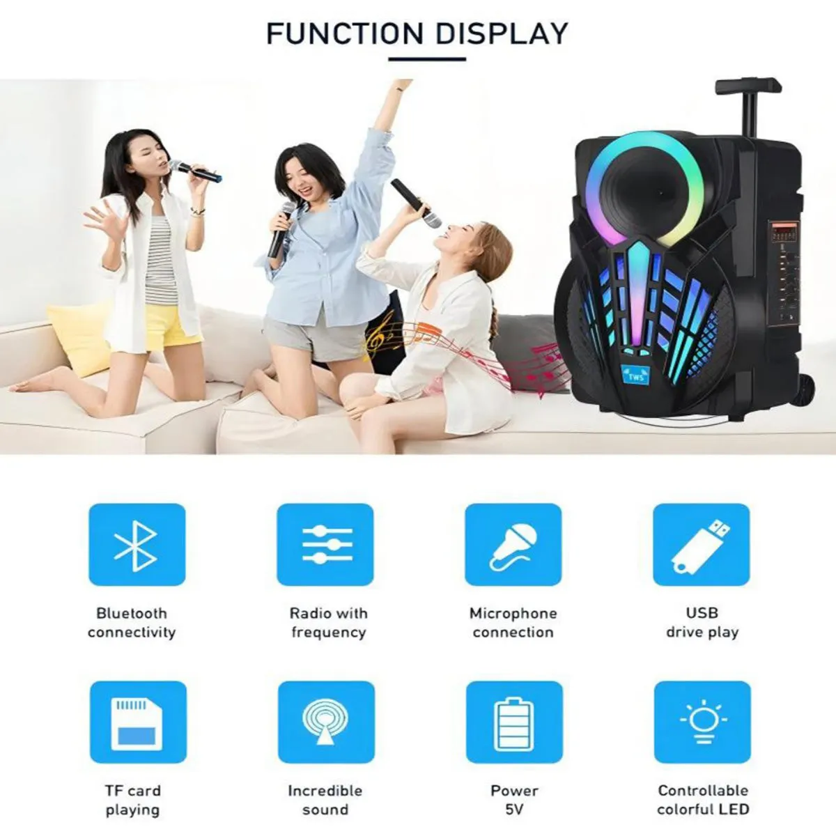 P08 200W Outdoor Bluetooth Karaoke Speaker with Mic