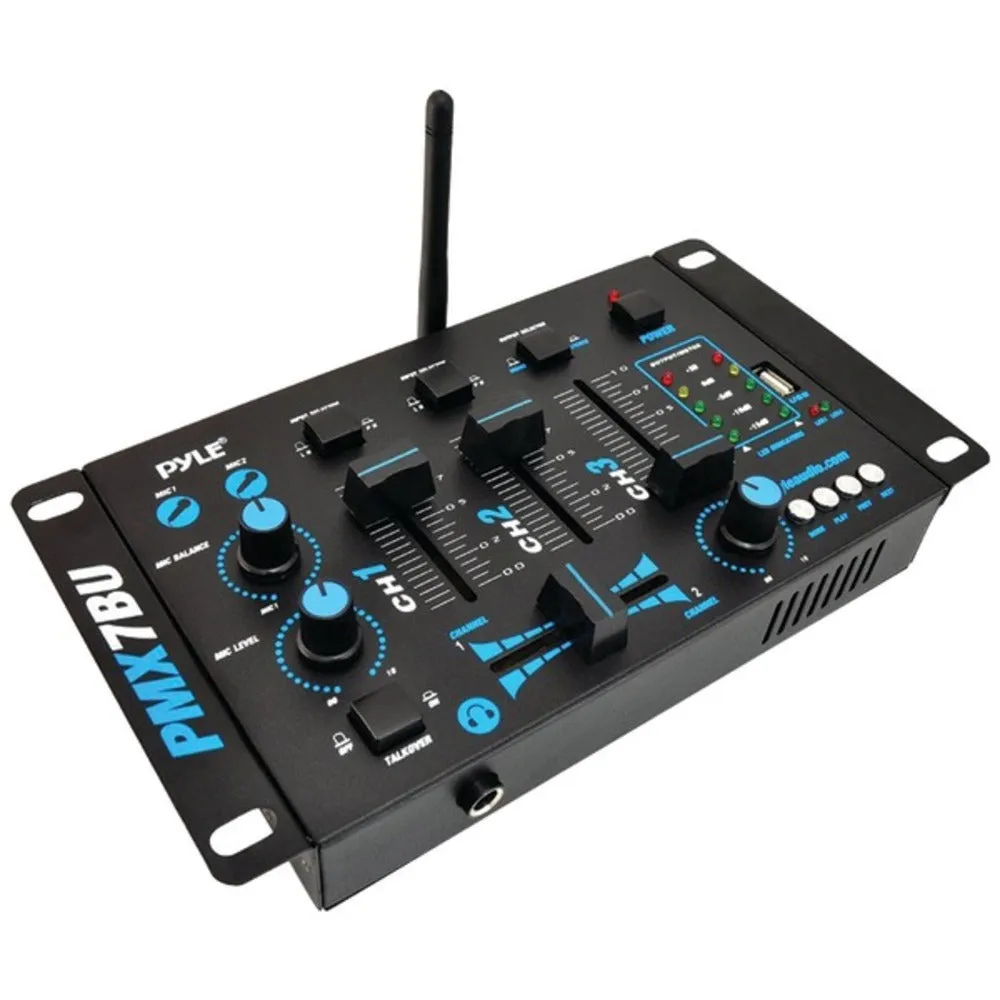 Pyle Pro PMX7BU 3-Channel Bluetooth DJ Mixer