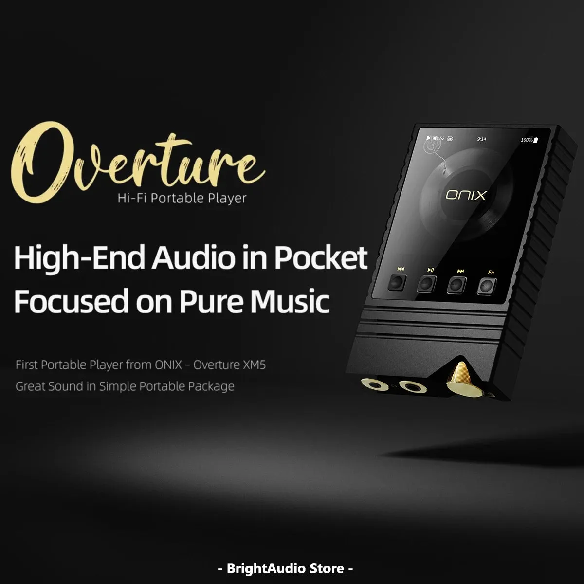 Shanling Onix Overture XM5 Portable Music Player with ES9039PRO Dual Chipset, Bluetooth-Enabled and TPA6120 Amplifier Features.