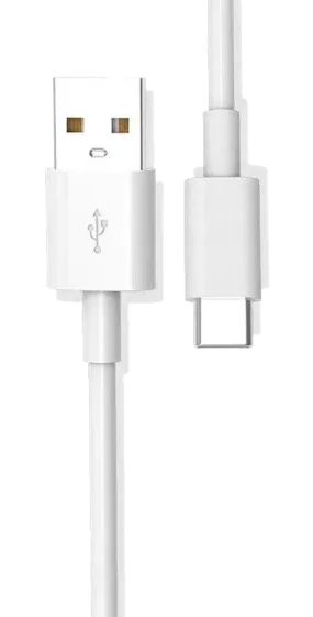 USB to USB-C Power Pod Charging Cord | White Cable