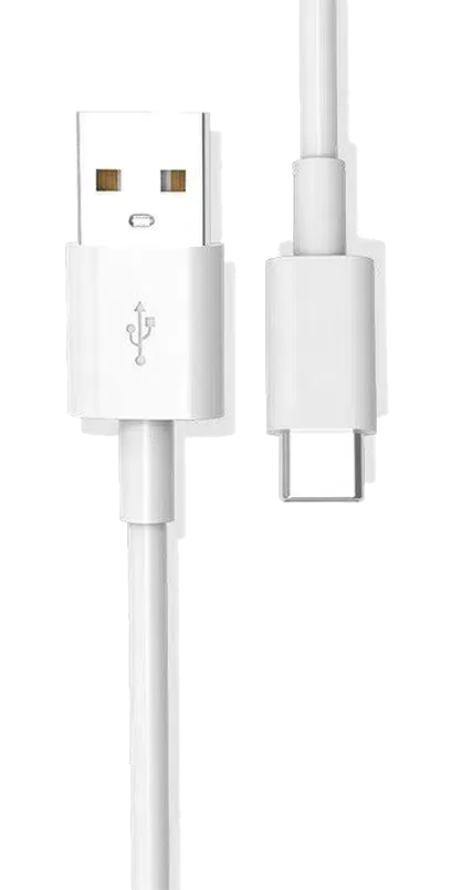 USB to USB-C Power Pod Charging Cord | White Cable